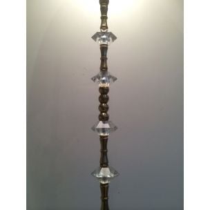 Vintage French brass and glass floor lamp, 1960