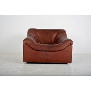 Paire de fauteuils vintage DS 46 pour De Sede en cuir marron 1970