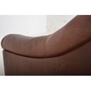 Pair of vintage DS 46 armchairs for De Sede in brown leather 1970