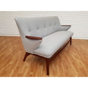 Vintage danish lounge set in teakwood and wool 1960s