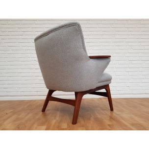 Vintage danish lounge set in teakwood and wool 1960s