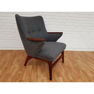 Vintage danish lounge set in teakwood and wool 1960s