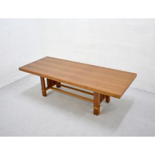Table vintage Taliesin pour Cassina en bois de merisier 1980