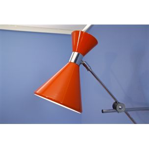 Vintage wall lamp Dutch diabolo in orange by Herda, 1970s