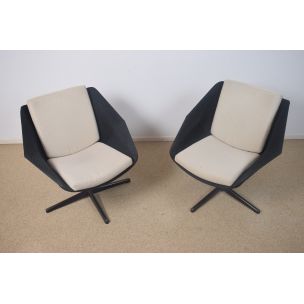 Vintage swivel chair set FM08 by Cees Braakman 1950s