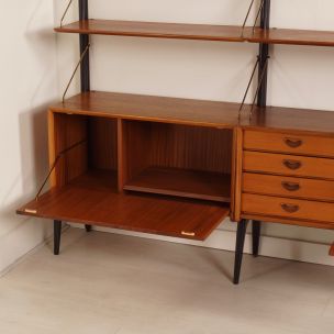 Vintage Wall Unit in teak by Louis van Teeffelen for Wébé, 1960s