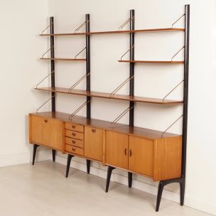 Vintage Wall Unit in teak by Louis van Teeffelen for Wébé, 1960s