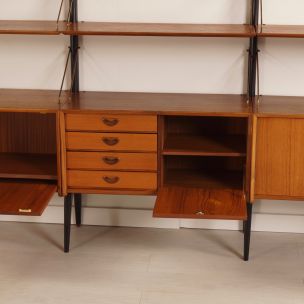 Vintage Wall Unit in teak by Louis van Teeffelen for Wébé, 1960s