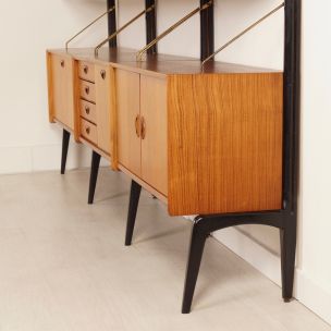 Vintage Wall Unit in teak by Louis van Teeffelen for Wébé, 1960s