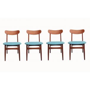 Set of 4 vintage dining chairs in teak Denmark 1960s