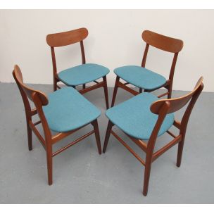 Set of 4 vintage dining chairs in teak Denmark 1960s