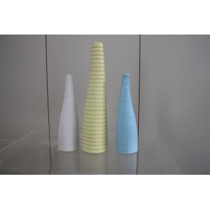 Conjunto de 3 vasos de cerâmica de répteis vintage para Gustavsberg, 1950