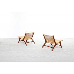 Pair of vintage danish armchairs in teakwood 1970s