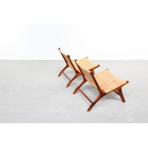 Pair of vintage danish armchairs in teakwood 1970s