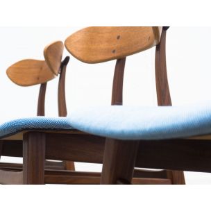 Vintage set of 4 chairs Model Kastrup in teak by Louis van Teeffelen