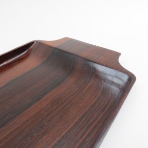 Vintage rosewood long tray by Casa Finland 1960s