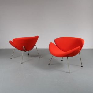 Pair of Orange Slice armchairs by Pierre Paulin for Artifort 1950