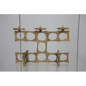 Vintage brutalist bronze candelabra