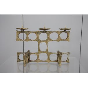 Vintage brutalist bronze candelabra