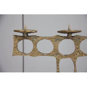 Vintage brutalist bronze candelabra