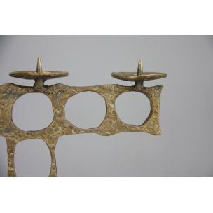 Vintage brutalist bronze candelabra