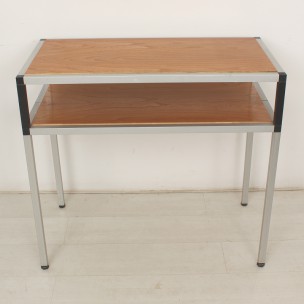 Ash and metal vintage side table - 1970s