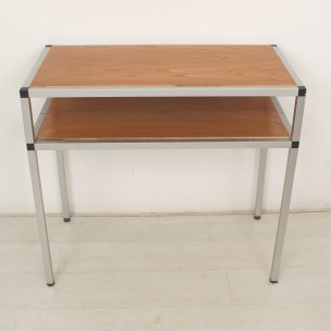 Ash and metal vintage side table - 1970s