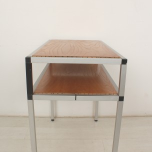 Ash and metal vintage side table - 1970s