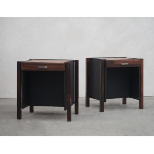 Pair of rosewood bedside tables by Jorge Zalszupin 1960s