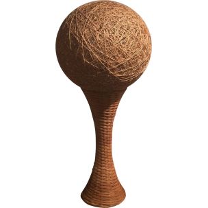 French vintage lamp in rattan, 1970