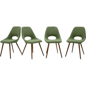 Suite de 4 chaises vintage - vert 1960
