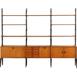 Vintage Wall Unit in teak by Louis van Teeffelen for Wébé, 1960s