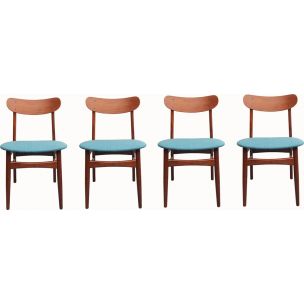 Set of 4 vintage dining chairs in teak Denmark 1960s