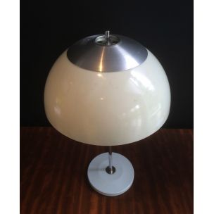 Paire de lampes vintage françaises en métal et plastique 1970