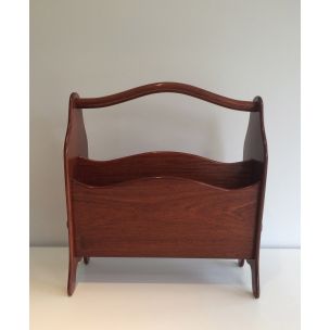 Porte-revues vintage scandinave en teck 1970s