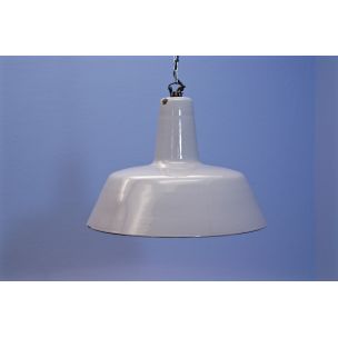 Vintage grey enamelled pendant lamp by Philips, Holland 1960