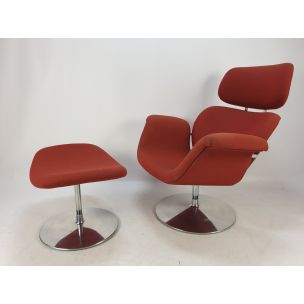 Vintage Tulip Chair & Ottoman by Pierre Paulin for Artifort, 1980s