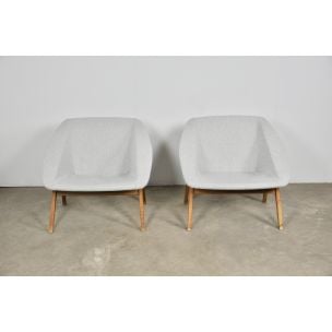 Pair of vintage Corb armchair by Joseph André Motte for Steiner
