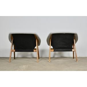 Pair of vintage Corb armchair by Joseph André Motte for Steiner