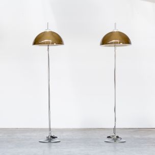 Set of 2 vintage Gino Sarfatti adjustable floorlamp for Arteluce