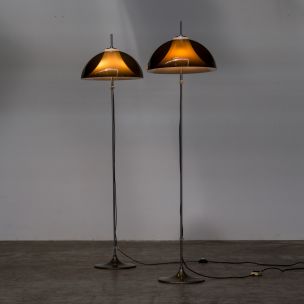 Set of 2 vintage Gino Sarfatti adjustable floorlamp for Arteluce