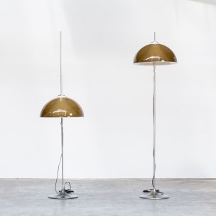 Set of 2 vintage Gino Sarfatti adjustable floorlamp for Arteluce