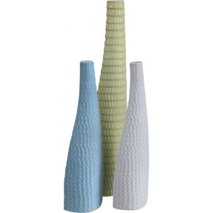 Set of 3 vintage Reptile ceramic vases for Gustavsberg, 1950