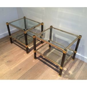 Pair of vintage chrome design side table