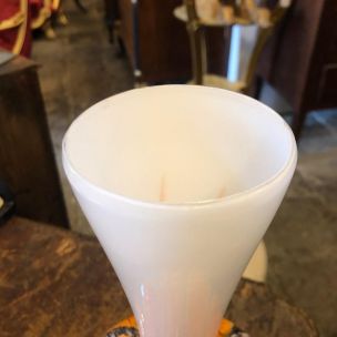 Vintage modern orange and grey Opaline vase