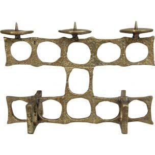 Vintage brutalist bronze candelabra