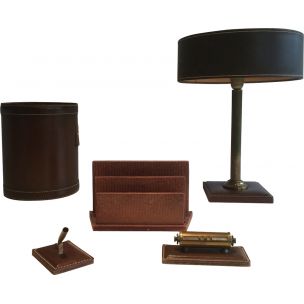 Vintage leather desk set 1970