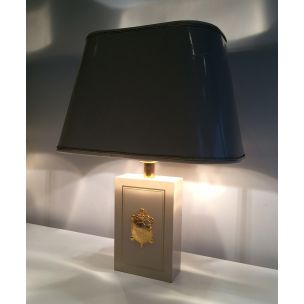 Paar vintage lampen met gouden schildpaddecoratie, 1970