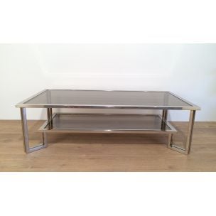 Vintage chrome coffee table, 1970