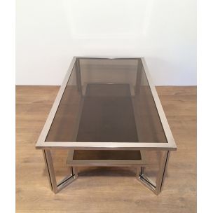 Vintage chrome coffee table, 1970